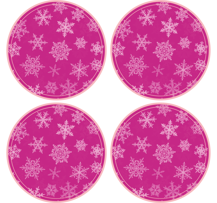Snowflake patterned circular tray božični podstavki - TenStickers