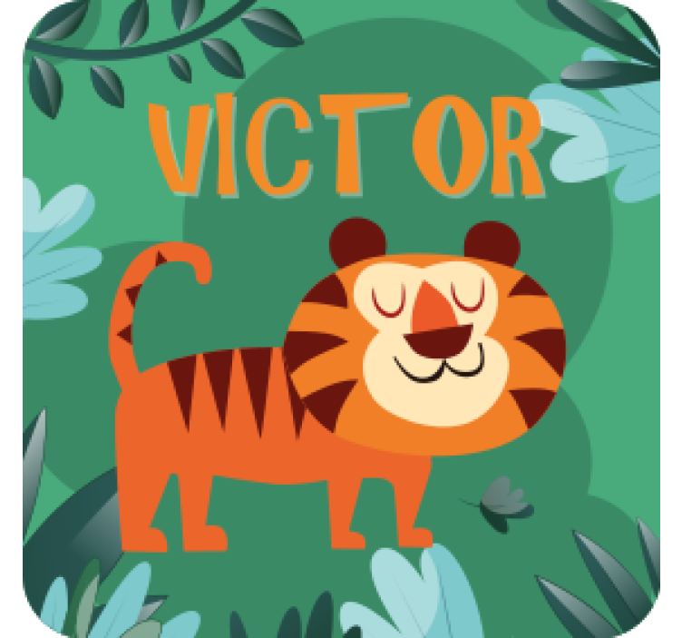 Cheerful tiger illustration personalizirani podstavki - TenStickers