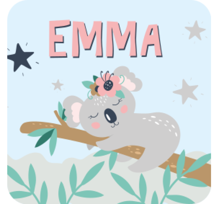 Cute koala illustration personalizirani podstavki - TenStickers