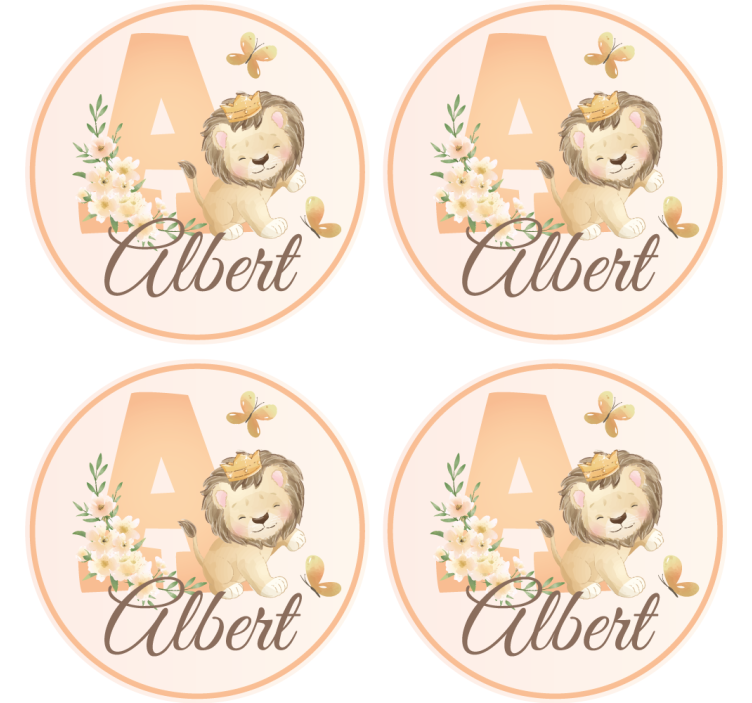 Whimsical lion design personalizirani podstavki - TenStickers