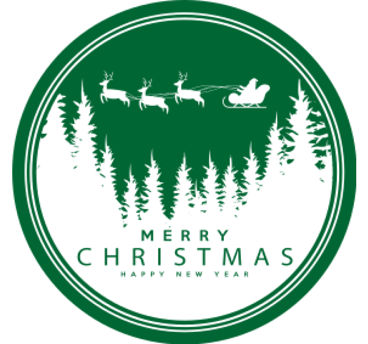 Festive santa sleigh scene božične podstavke za kozarce - TenStickers