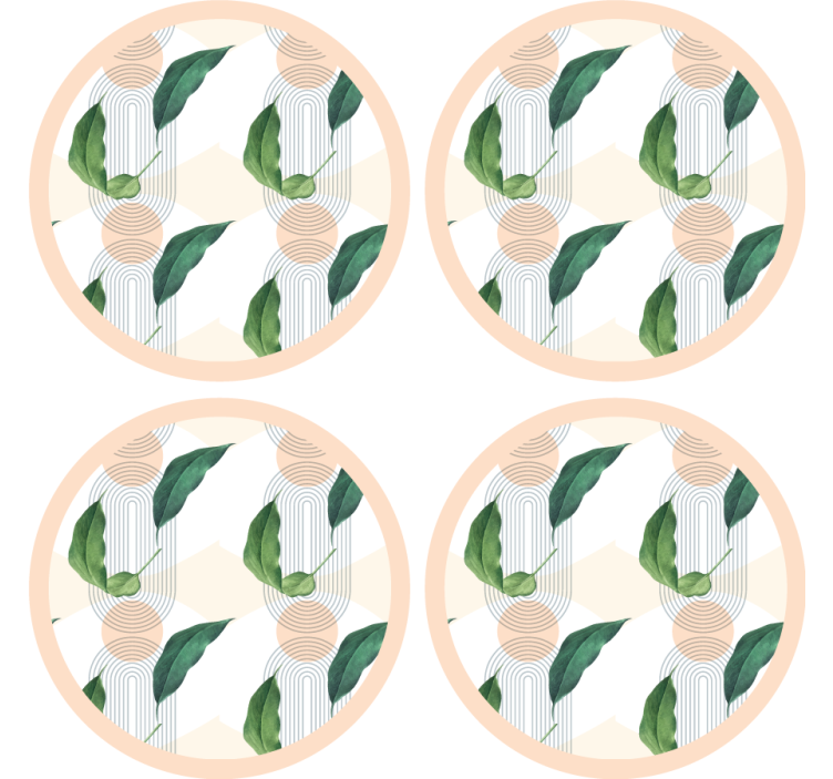 Leafy geometric pattern sodobni podstavki za kozarce - TenStickers