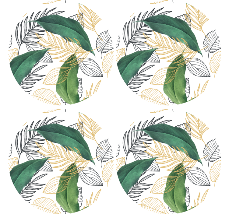 Lush greenery motif sodobni podstavki za kozarce - TenStickers