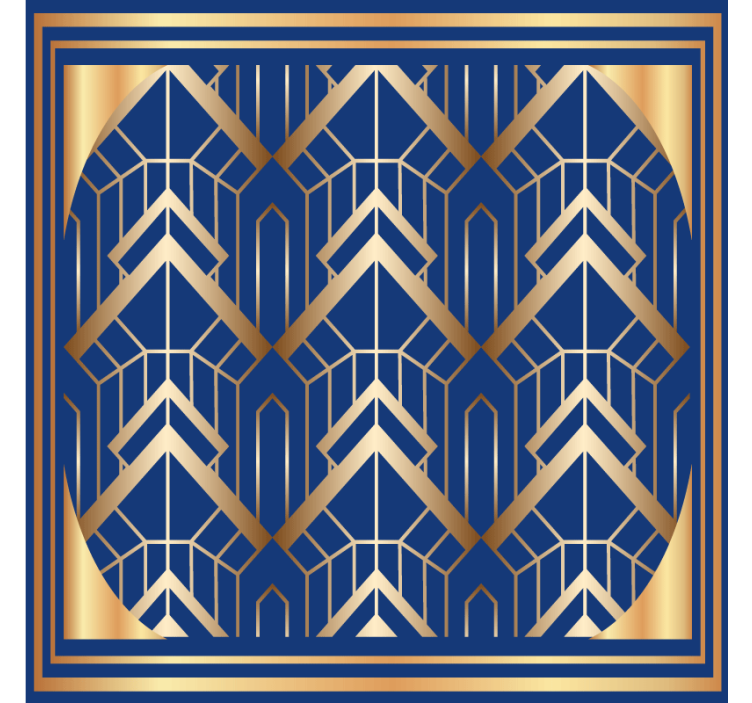 Geometric blue and gold pattern podstavki za kozarce - TenStickers