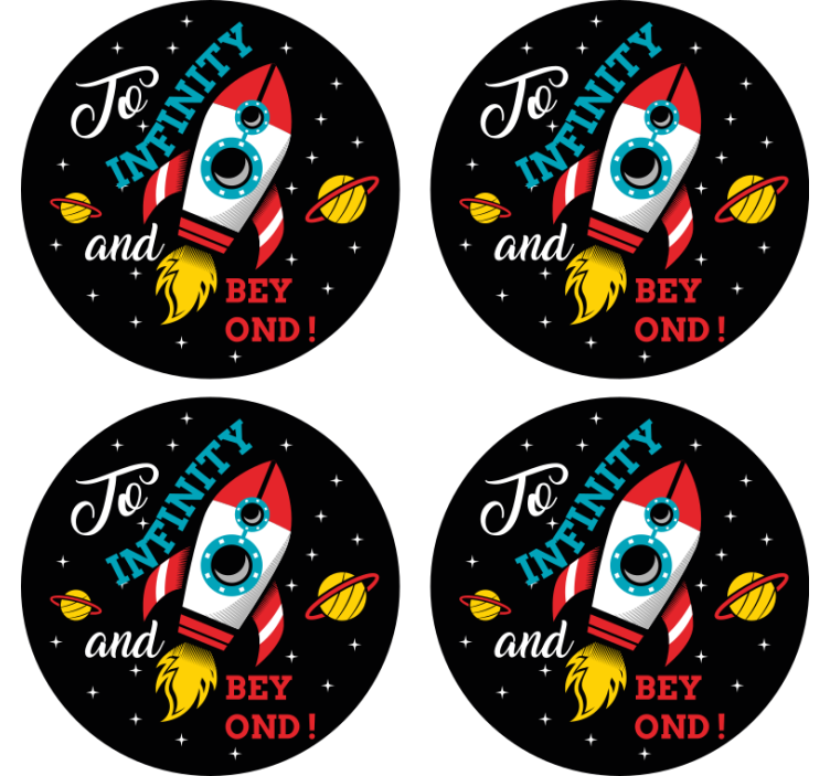 Rocket launch space theme podstavek za kozarce - TenStickers