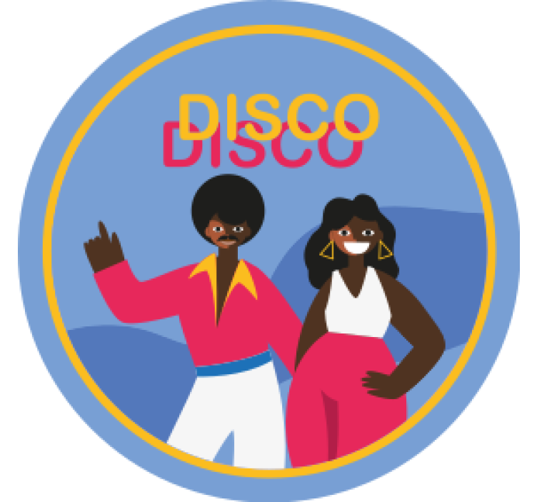 Ples 80 -ih disco man več podloga - TenStickers