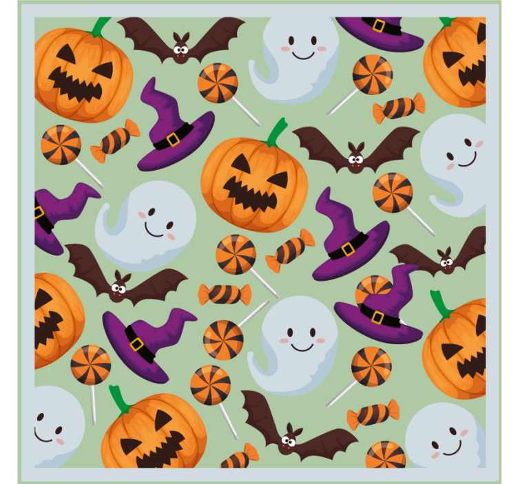 Pumpkins and ghosts pattern podstavek za kozarce halloween - TenStickers