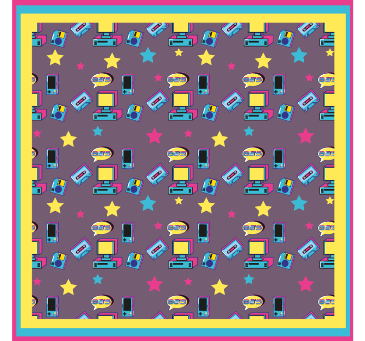 Retro tech pattern geeky podstavek za kozarce - TenStickers