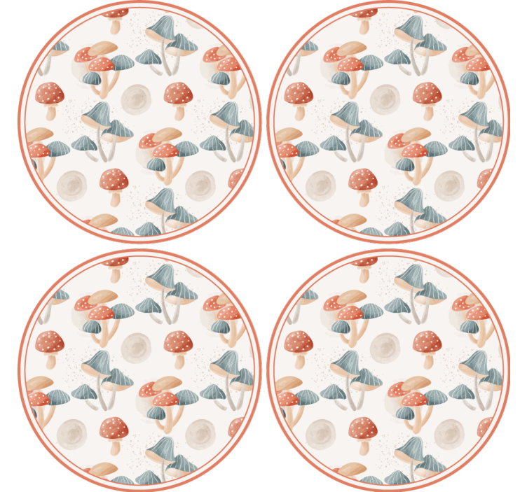 Barviti vzorci gob podstavek za kozarce geeky - TenStickers