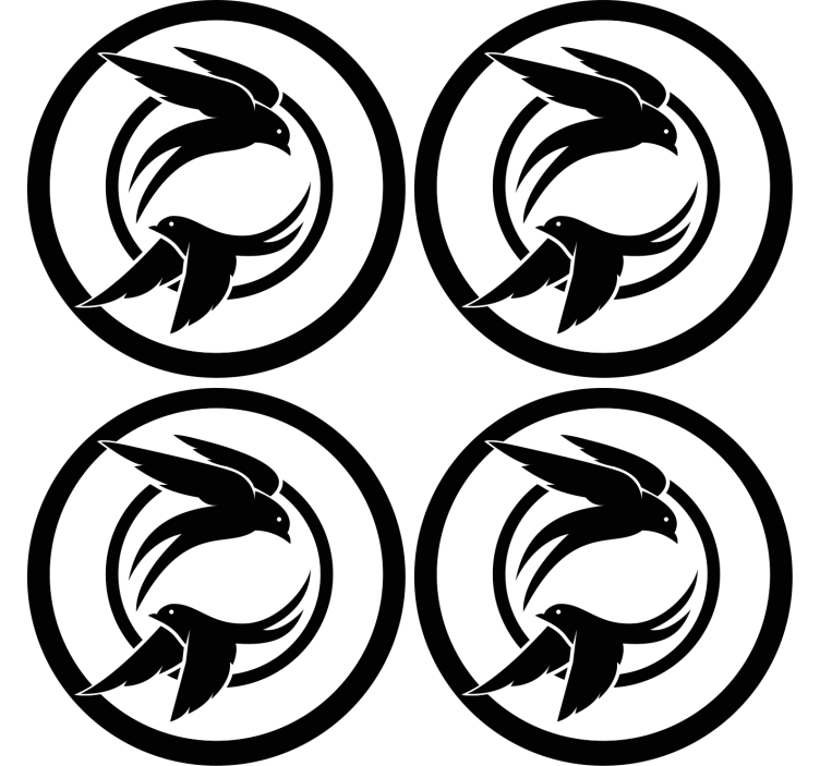 Stylized birds emblem podstavek za kozarce - TenStickers