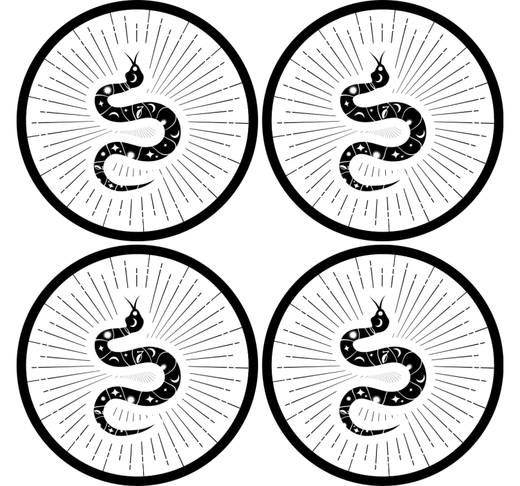 Abstract snake motif geeky podstavek za kozarce - TenStickers
