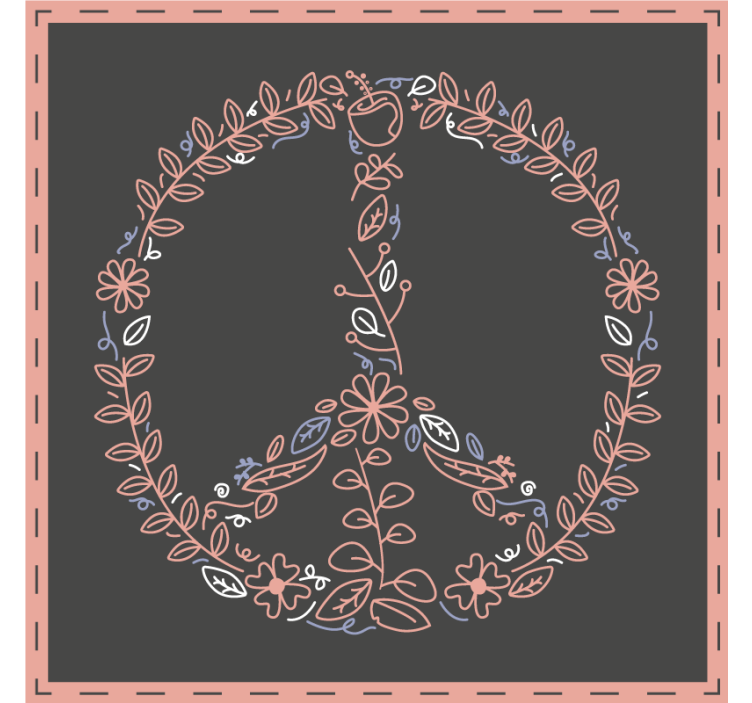 Floral peace emblem geeky podstavek za kozarce - TenStickers