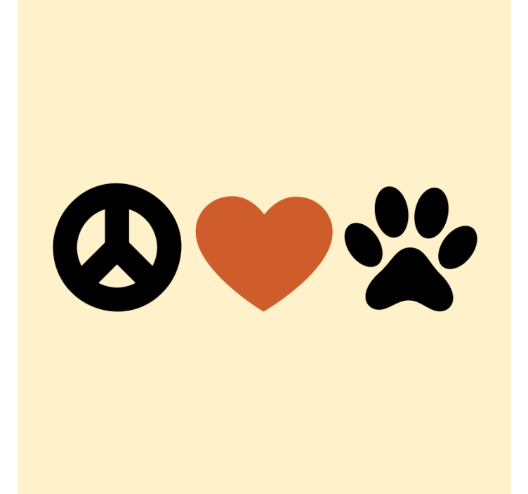 Peace love pets podstavek za kozarce s citati - TenStickers