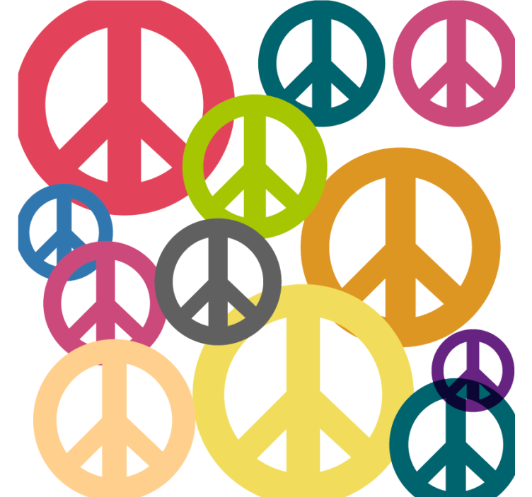 Vibrant peace icons podstavek za kozarce geeky - TenStickers