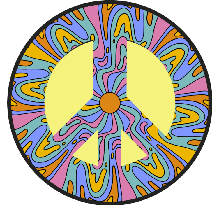 Vibrant peace symbol podstavek za kozarce - TenStickers