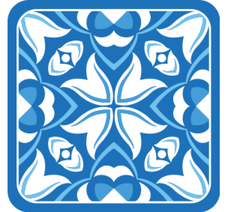 Blue floral pattern podstavki z teksturnim učinkom - TenStickers