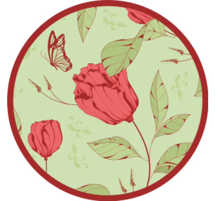 Floral pattern with butterfly podstavki za kozarce - TenStickers