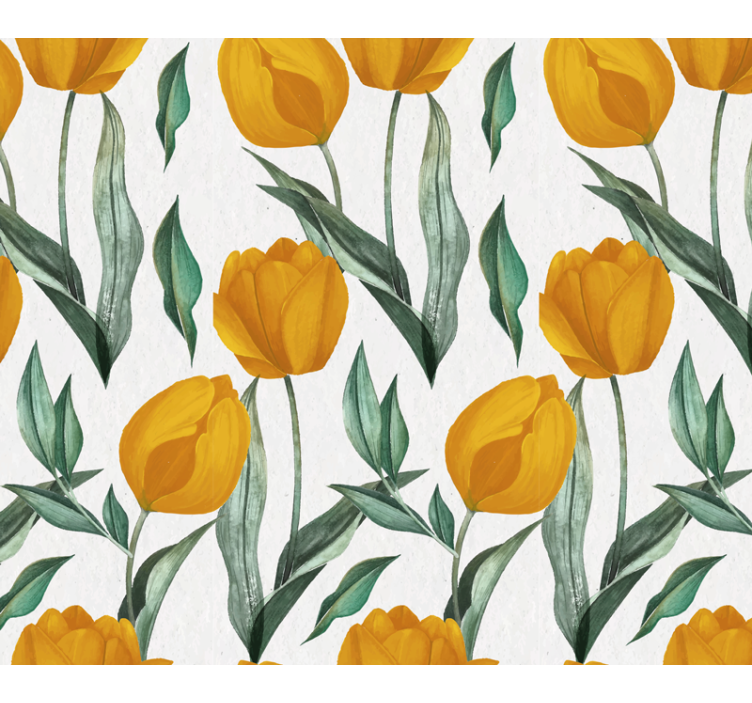 Yellow tulip patterned elements podstavki z teksturo - TenStickers