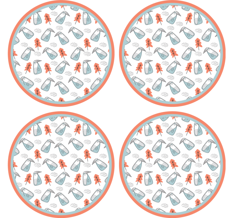 Quirky leaf pattern geeky podstavek za kozarce - TenStickers