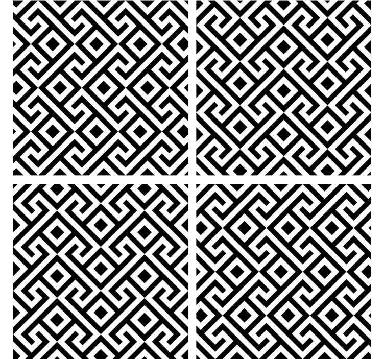 Geometric black and white pattern podstavki z teksturo - TenStickers