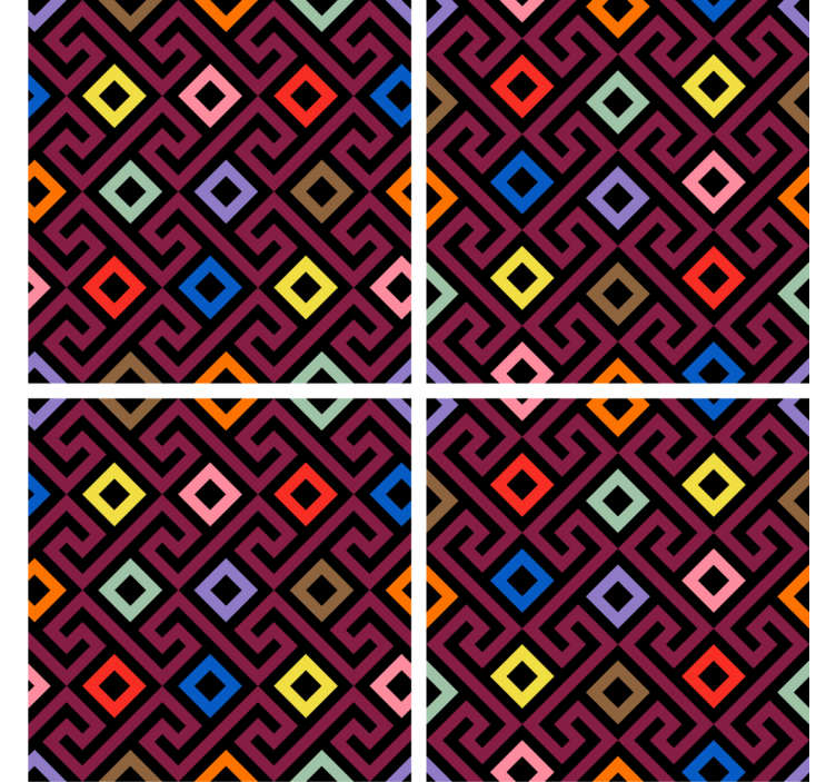 Colorful geometric pattern podstavki z teksturo - TenStickers
