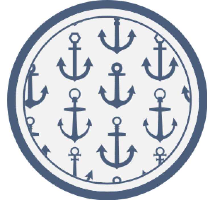 Nautical anchor motif podstavki s teksturnim učinkom - TenStickers