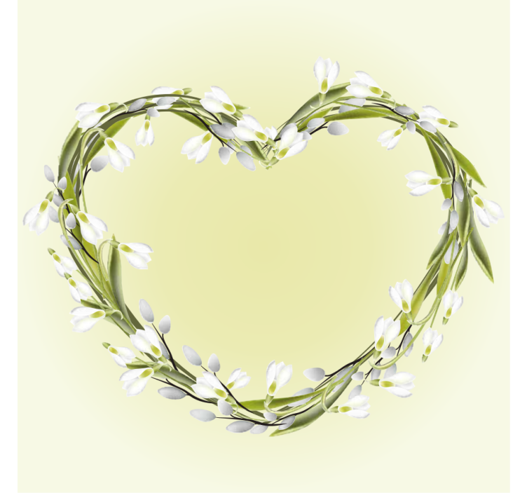 Heart shaped floral element personalizirani podstavki - TenStickers