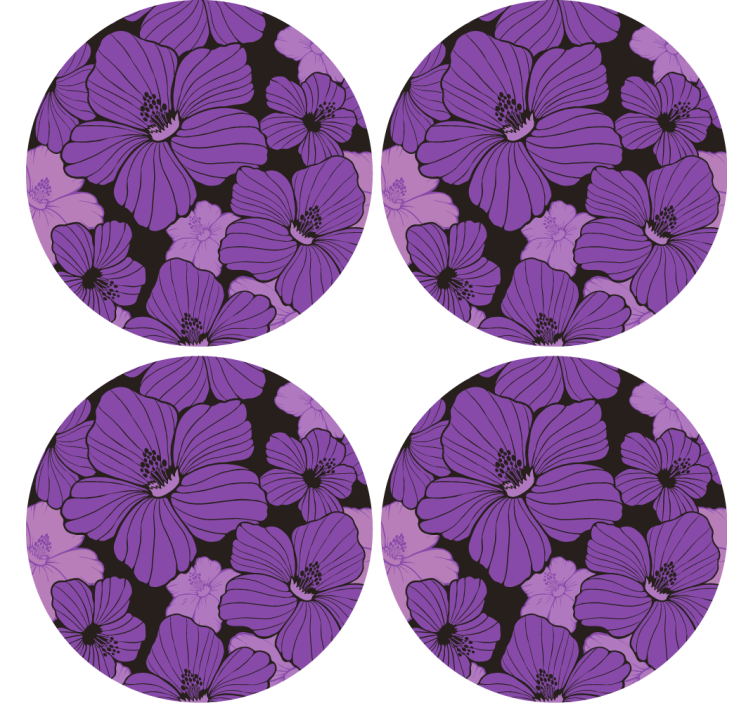 Vibrant purple floral pattern podstavki z teksturo - TenStickers
