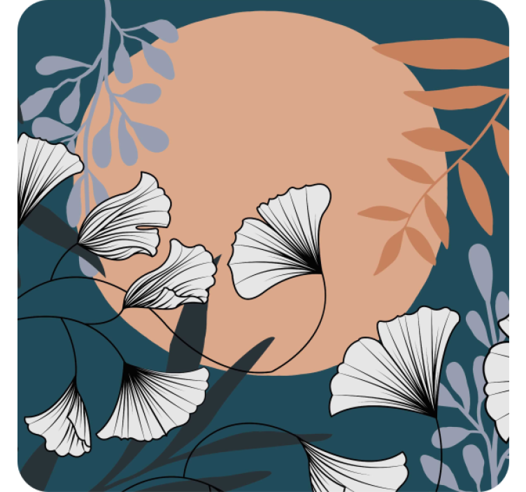 Floral ginkgo pattern sodobni podstavki za kozarce - TenStickers