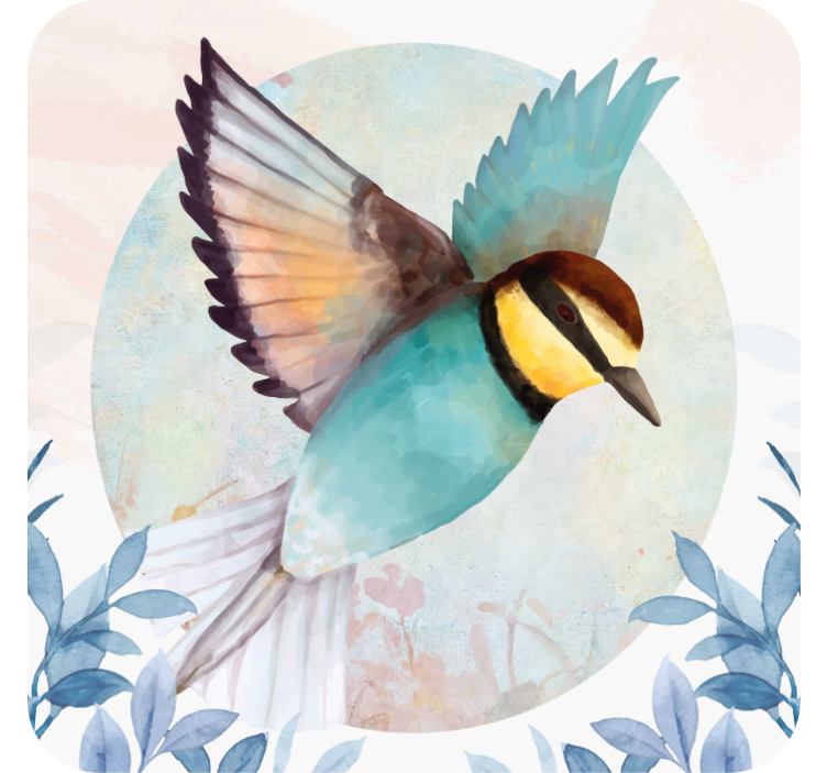 Barvna ptica v letu podstavek za kozarce geeky - TenStickers