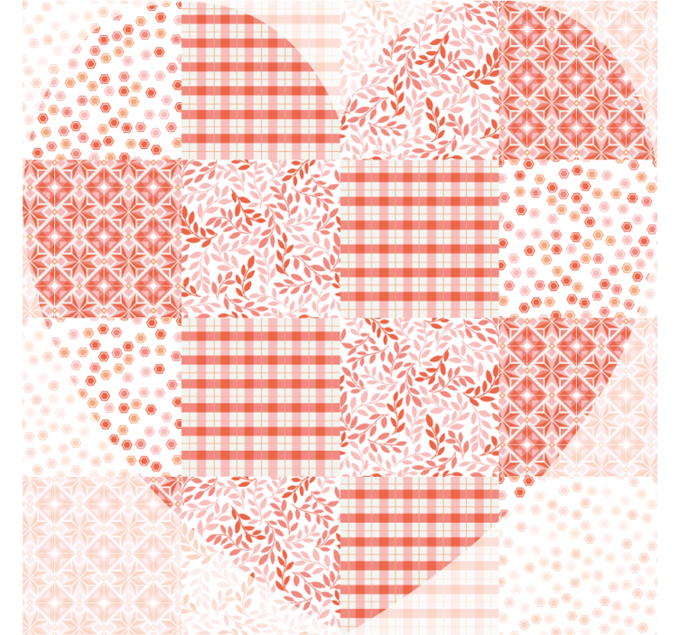 Heart pattern patchwork božične podstavke za kozarce - TenStickers