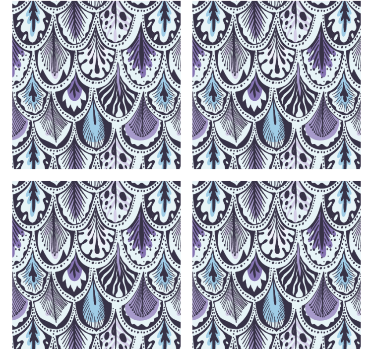 Elegant leaf motif pattern podstavki z teksturo - TenStickers