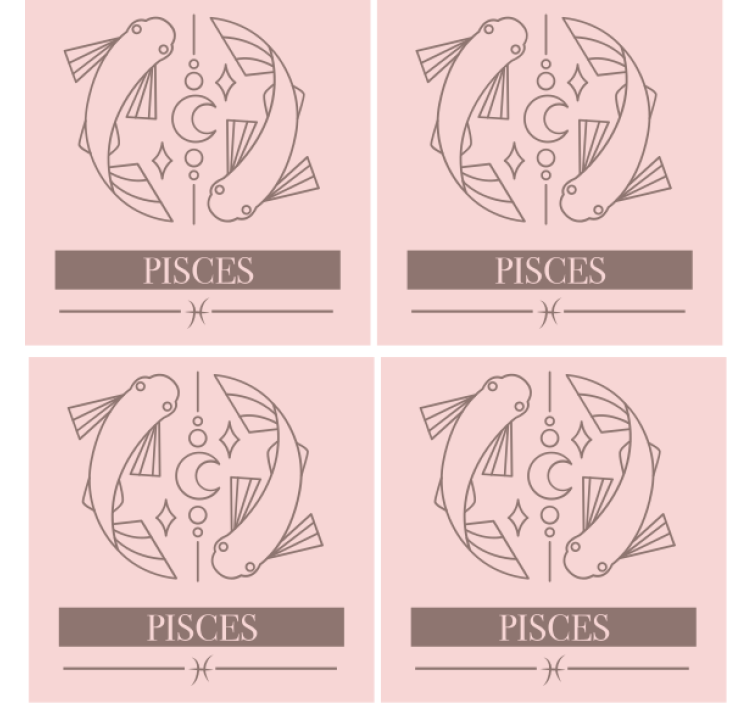 Pisces zodiac fish symbol personalizirani podstavki - TenStickers