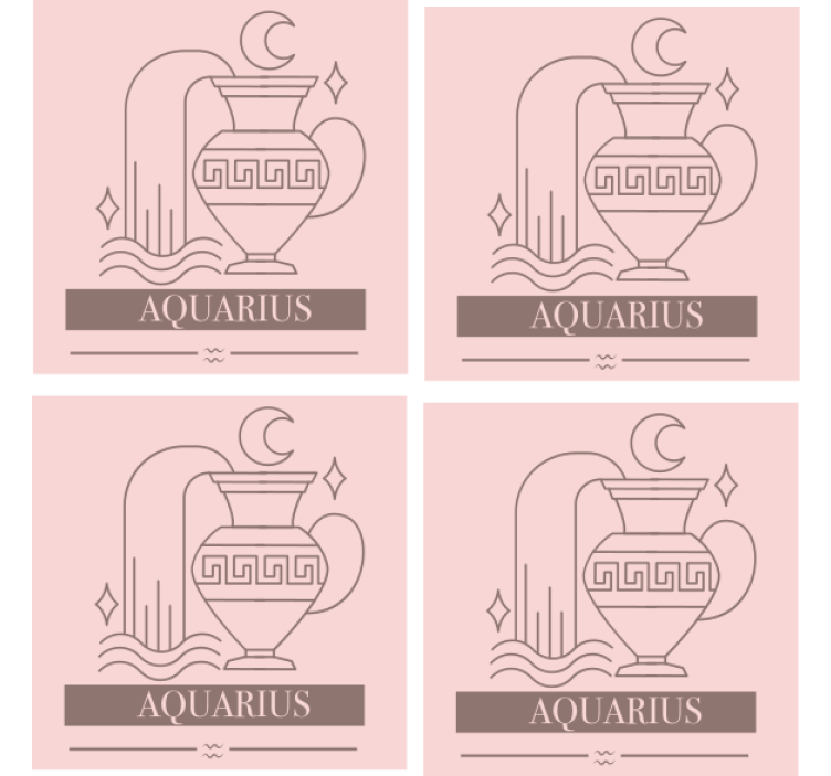Aquarius zodiac symbol podstavek za kozarce s citati - TenStickers