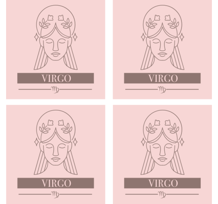 Devica roza karta zodiak moderna podstavka - TenStickers