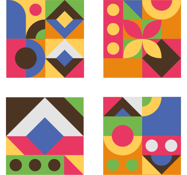 Colorful geometric shapes podstavki s teksturo - TenStickers