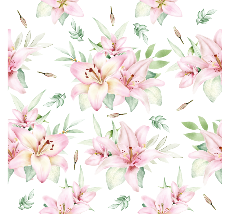 Floral pattern with lilies podstavki s teksturnim učinkom - TenStickers