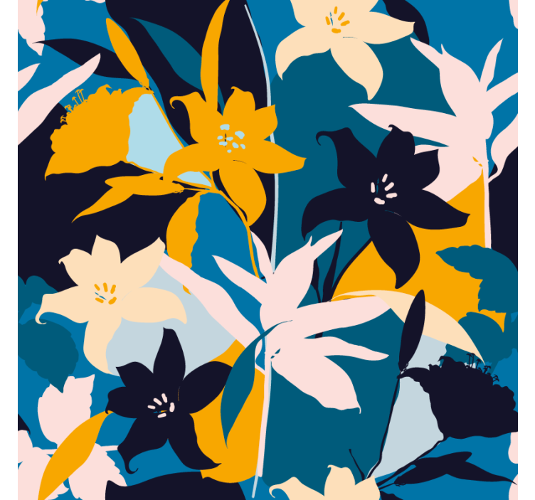 Vivid floral motif sodobni podstavki za kozarce - TenStickers