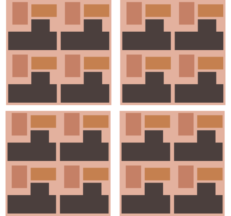 Geometric block arrangement s podstavki z teksturo - TenStickers