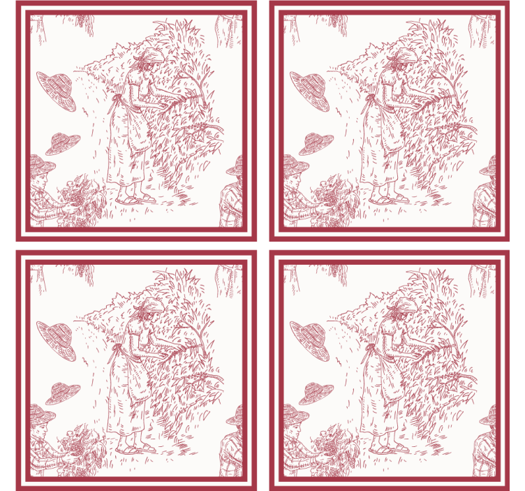 Rustic scene illustration podstavki za kozarce vintage - TenStickers