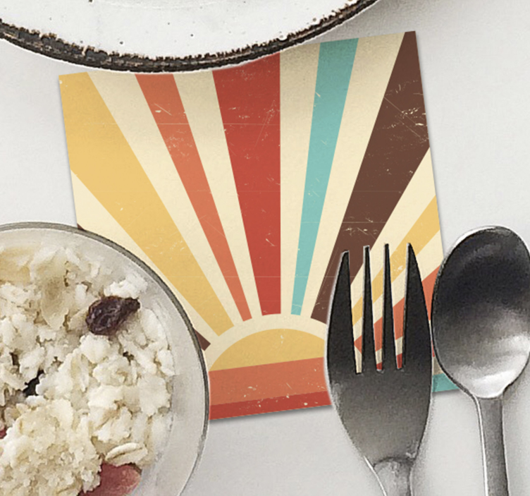 Abstraktni vintage podstavki za sončni zahod 70-ih - TenStickers