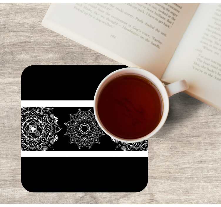 črno-belo 3 podstavka za mandale - TenStickers