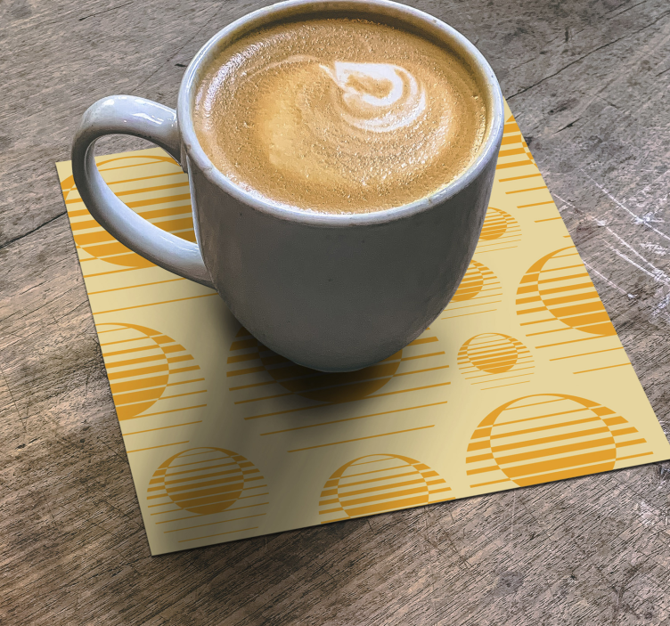 Retro sončni vzorec podstavke za kozarce vintage - TenStickers