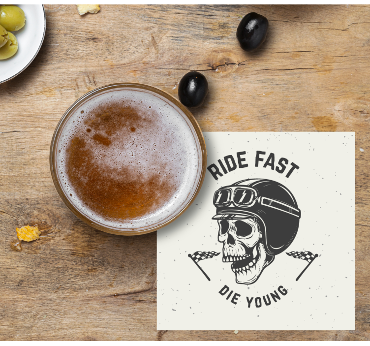 Lobanja z dirkalnimi očali podstavek za kozarce geeky - TenStickers