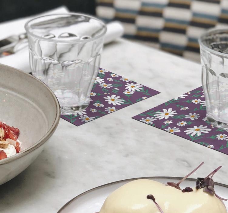 Marjetica cvetlični podstavek z vijolično tapeta - TenStickers