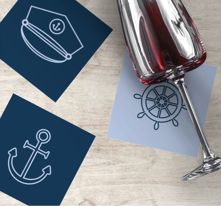 Morski simboli ploščice več podloga - TenStickers