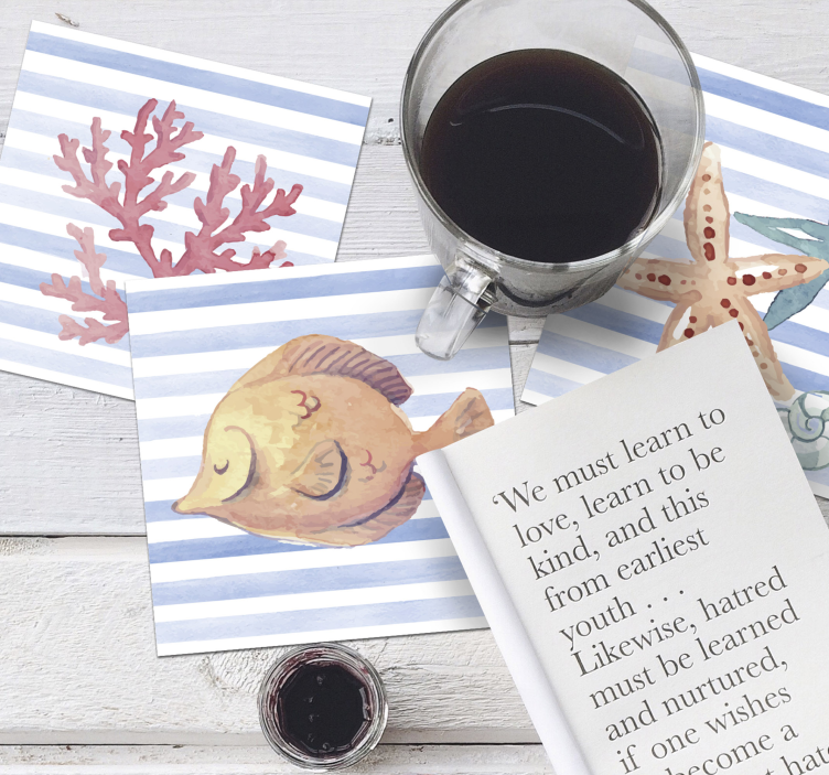 Morsko življenje akvarel podloga za morsko življenje - TenStickers