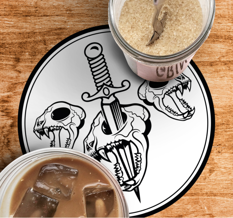 Pasja lobanja moderno oblikovan sodoben podstavek - TenStickers