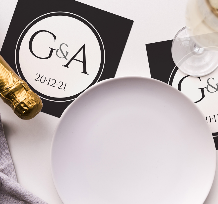 Personaliziran klasični poročni podstavek - TenStickers