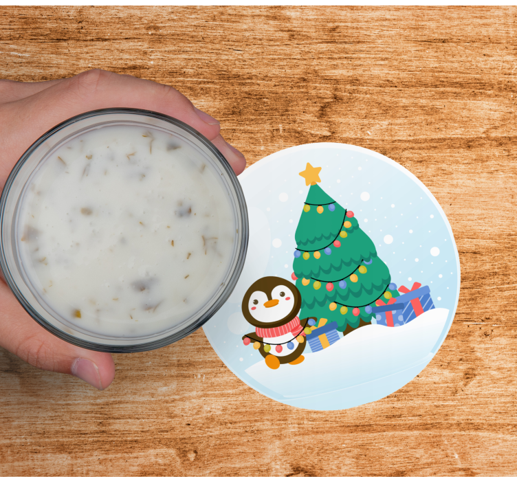 Pingvini in božično drevo - TenStickers